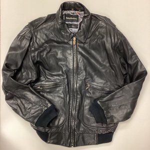Vintage 60s/70s Harley Davidson Mens Leather Bomber Jacket Sz 42